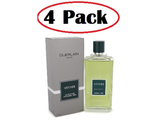 4 Pack of VETIVER GUERLAIN by Guerlain Eau De Toilette Spray 6.8 oz