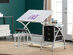Offex 2-Piece Venus Craft Table with Matching Stool (White/White)
