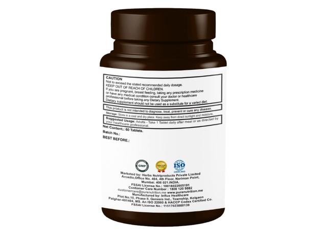Pure Nutrition Biotin Plus Good For Hair Growth, Skin & Nails Health, 450 mg - 60 Tablets