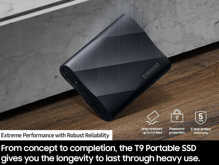Samsung T9 1TB Portable SSD (Black) | StackSocial