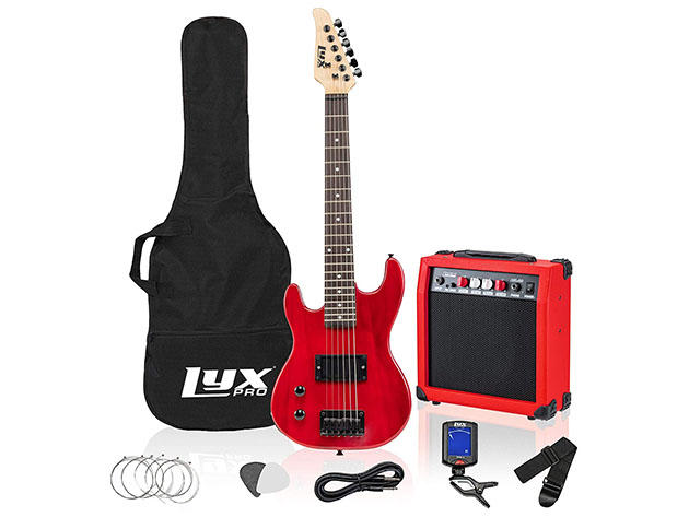 LyxPro 30" Electric Guitar with 20W Amp (Left-Handed/Red)