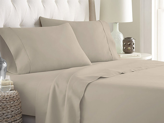 Soft Home 1800 Series Solid Microfiber Ultra Soft Sheet Set (Taupe/Full ...