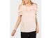 JM Collection Women's Studded Ruffle Cold-Shoulder Top Pink Size Extra Large