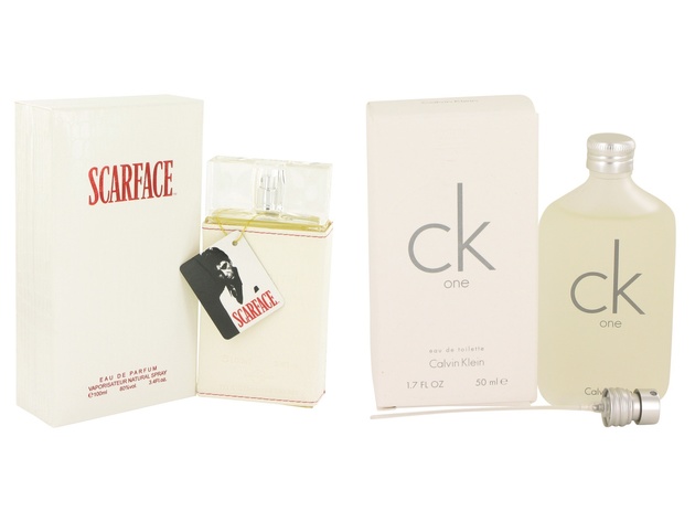 Gift set  Scarface Al Pacino by Universal Studios Eau De Parfum Spray 3.4 oz And  CK ONE EDT Pour/Spray (Unisex) 1.7 oz
