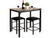 Costway 3 Piece Counter Height Dining Set Faux Marble Table 2 Chairs Kitchen Bar Furniture - Brown