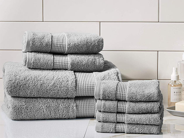 Turkish Cotton 700 GSM Towels: Set of 8 (Grey)
