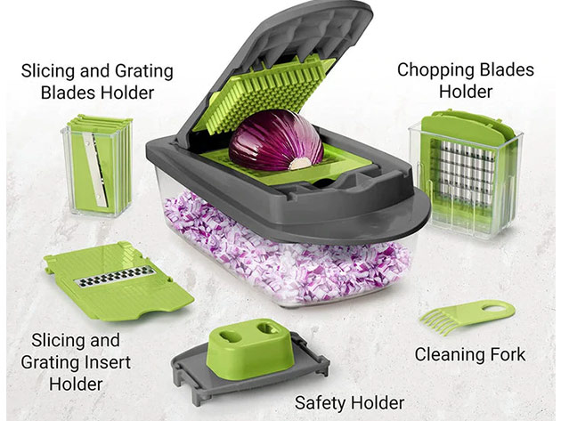 8-Blade Veggie Chopper with Container