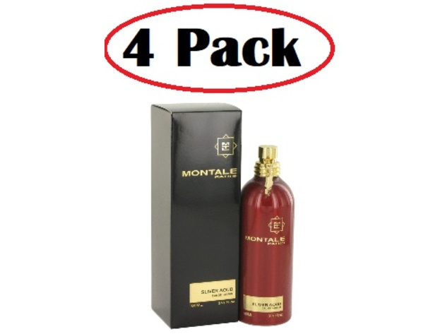 4 Pack of Montale Silver Aoud by Montale Eau De Parfum Spray 3.3 oz