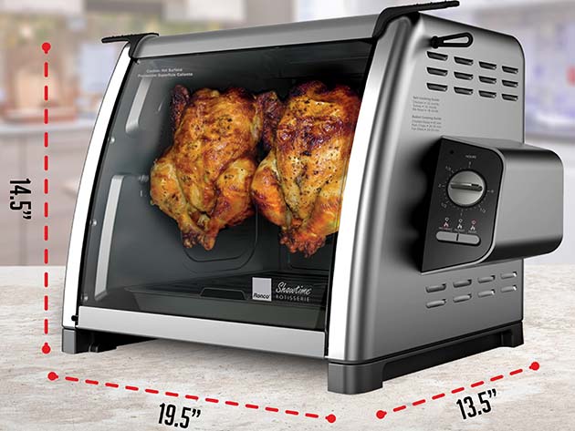 Ronco Modern Rotisserie Oven, Large Capacity (15lbs) Countertop Oven,  Multi-Purpose Basket for Versatile Cooking