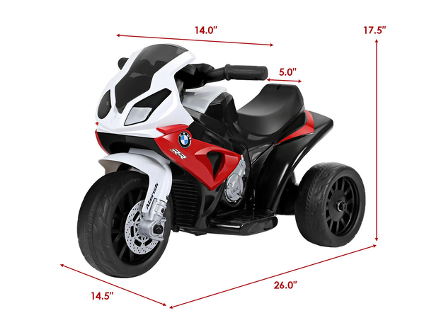 Costway Kids Ride On Motorcycle  6V Battery Powered Electric Toy 3 Wheels - Red