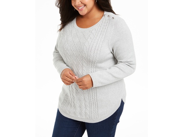 women's plus size cable knit sweater