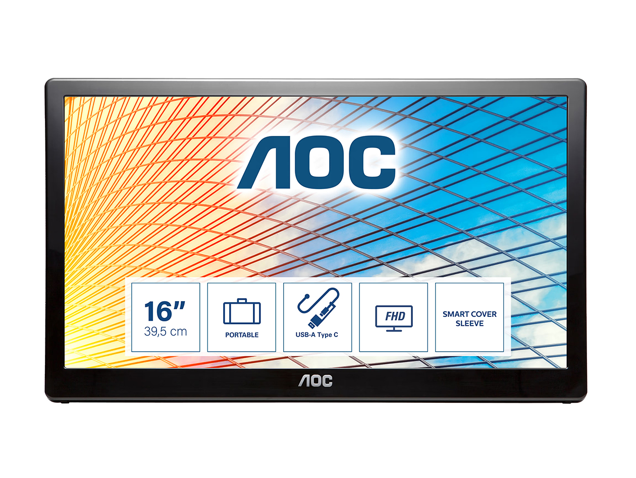 AOC E1659FWU 15.6" USB-3.0 Portable LED HD Monitor (Refurbished)