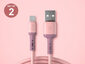 Colorful USB-C Charging Cables 2-Pack Pink