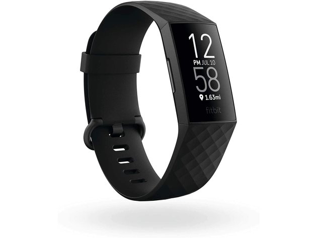 Fitbit FB417BKBK Charge 4 Advanced Bluetooth Touchscreen Fitness Tracker - Black (Refurbished, Open Retail Box)