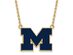14k Gold Plated Silver U of Michigan Lg Enameled Pendant Necklace