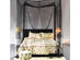 4 Corner Post Bed Canopy Mosquito Net Full Queen King Size Netting Bedding - Black