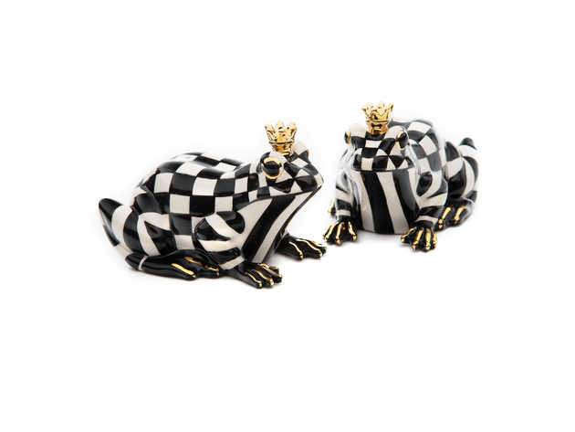 MacKenzie-Childs Courtly Check Frog Salt & Pepper Set