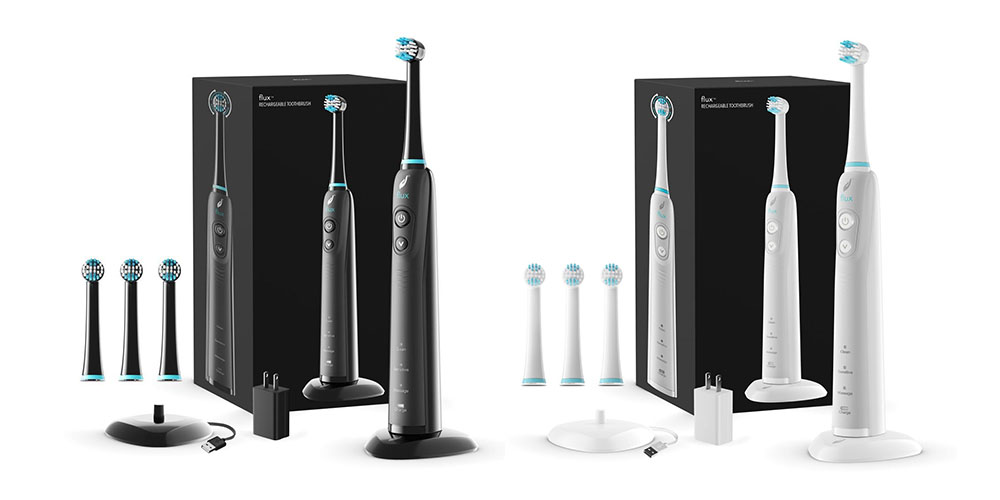 FLUX Oscillating Electric Toothbrush with 3 Brush Heads, on sale for $32.29 when you use coupon code MERRY15 during checkout