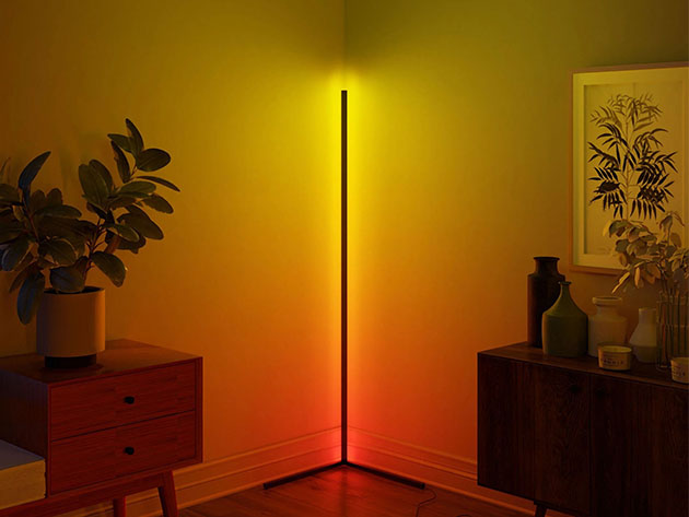 Minimalist LED Corner Floor Lamp (Black)