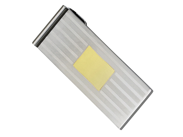 Mens Stainless Steel Gold Plated Money Clip