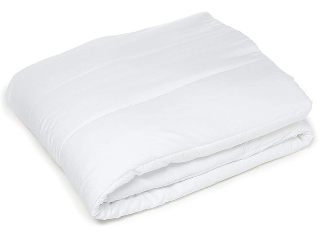 Sunbeam Quilted Heated Electric Mattress Pad Stripe Pattern Twin Size - White