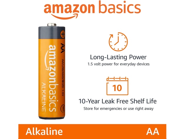 Amazon Basics AA Alkaline Batteries (72-Pack)