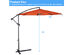 Costway 10' Ft Hanging Umbrella Patio Sun Shade Offset Outdoor Market Cross Base Orange