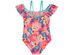 Breaking Waves Big Girls 1-Pc. Printed Flounce Swimsuit Neon Size 10"