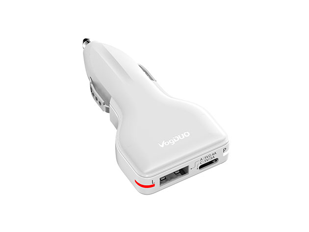 Charger Go Combo USB-C + USB-A Car Charger (White)
