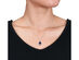 4.15 Carat (ctw) Lab Created Blue Sapphire Drop Pendant Necklace in 10K White Gold with Diamonds 1/6 Carat (ctw)