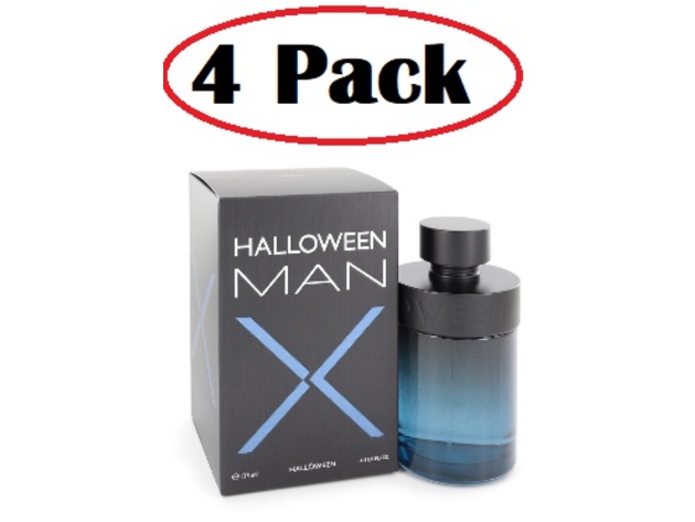 4 Pack of Halloween Man X by Jesus Del Pozo Eau De Toilette Spray 4.2 oz