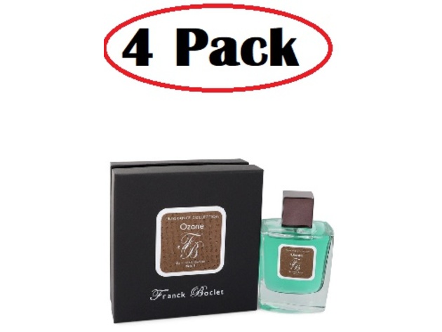 4 Pack of Franck Boclet Ozone by Franck Boclet Eau De Parfum Spray (Unisex) 3.3 oz
