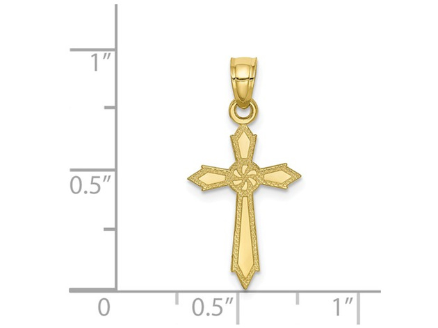 10K Yellow Gold Cross Pendant Necklace with Chain