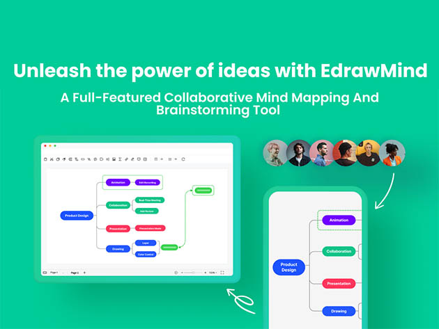 Wondershare EdrawMind Mind Mapping & Brainstorming Tool: 2-Yr Subscription