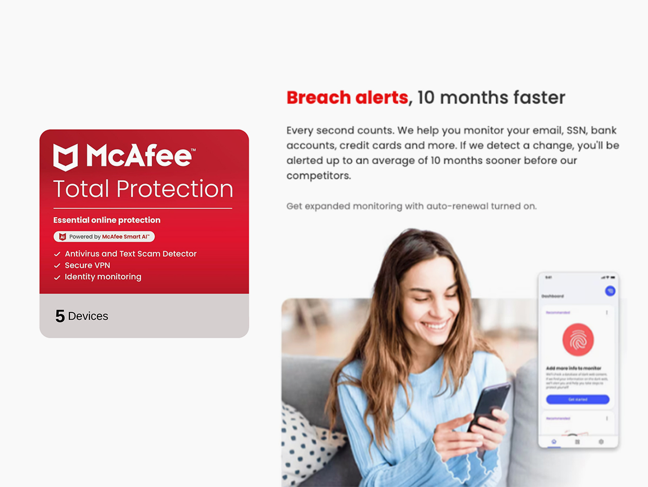 McAfee Total Protection 2025 - 5 Devices, 2 Years (Email Delivery In 5 Mins)