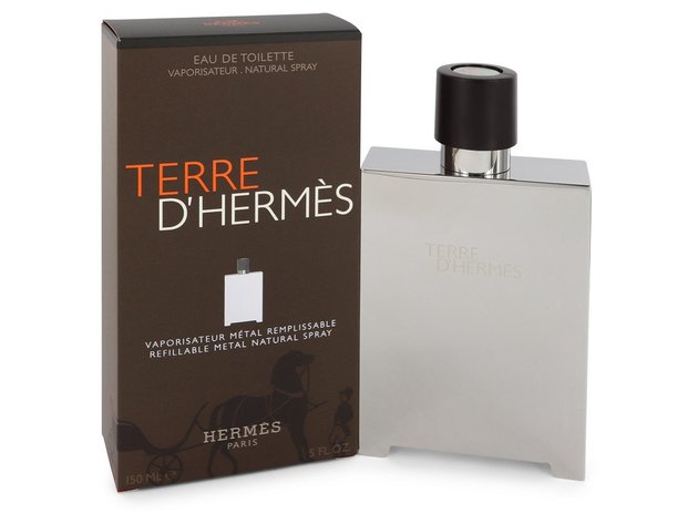 Terre D'Hermes by Hermes Eau De Toilette Spray Refillable (Metal) 5 oz