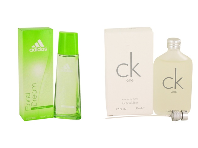 Gift set  Adidas Floral Dream by Adidas EDT Spray 1.7 oz And  CK ONE EDT Pour/Spray (Unisex) 1.7 oz