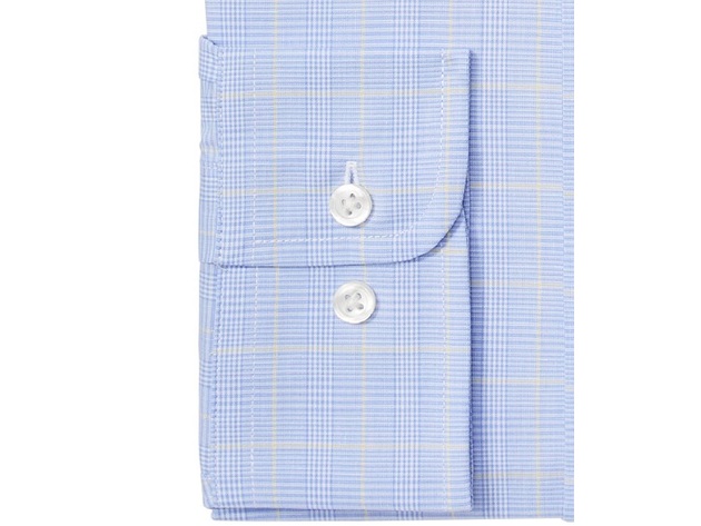 Club Room Men's Regular Fit Stretch Small Glen Plaid Dress Shirt Size ...