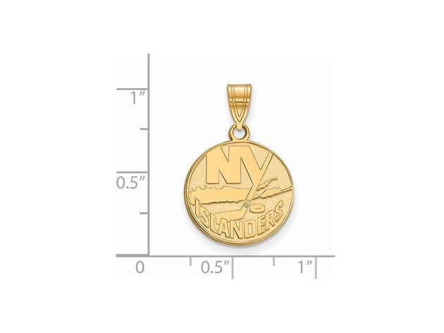 14k Yellow Gold NHL New York Islanders Medium Disc Pendant