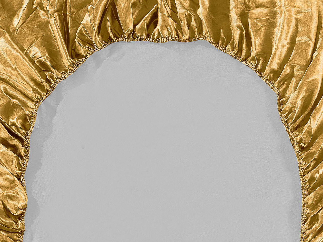 Silky-Soft Satin 4-Piece Sheet Set (Gold/King)