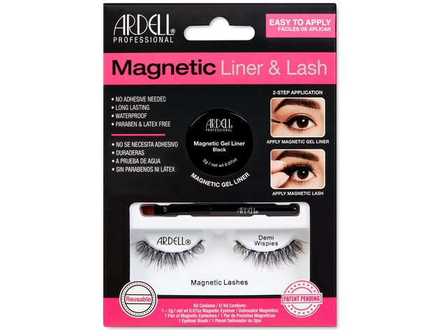 Ardell Professional Paraben and Latex Free Magnetic Gel Liner and Lash - Demi Wispies, Black