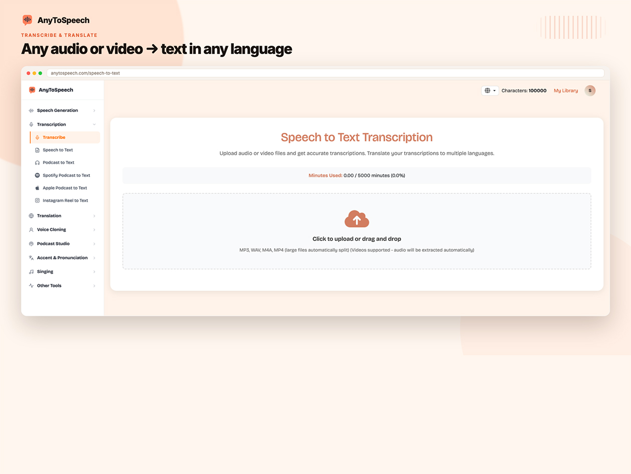 AnyToSpeech Pro Plan: Lifetime Subscription