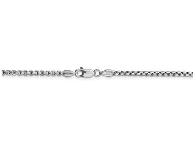 14K White Gold Box Chain Necklace 22 Inches (2.45mm) | StackSocial