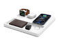 NYTSTND TRIO TRAY Wireless Charging Station White Top Rustic White  Base
