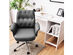 Costway Modern Home Office Leisure Chair PU Leather Adjustable Swivel w/ Armrest - Gray