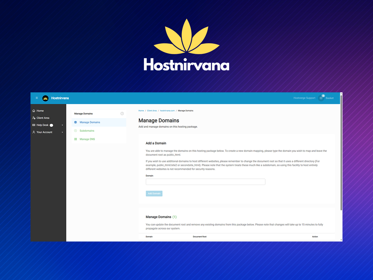 Hostnirvana Website Hosting: Lifetime Subscription (50 Websites)