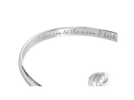 Moon and Heart Bracelets, Engraved  I love you to the moon and back Bracelet