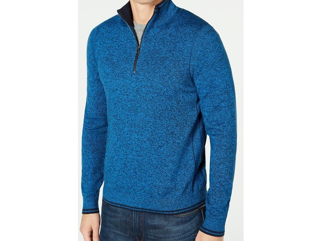 Michael Kors Men's Quarter-Zip Sweater Blue Size Extra Large
