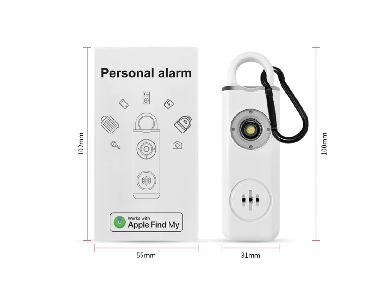 2-in-1 Personal Safety Alarm with Apple Find My Smart Tracking (Pink)