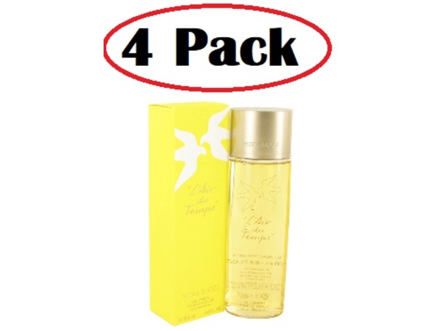 4 Pack of L'AIR DU TEMPS by Nina Ricci Shower Gel 6.6 oz